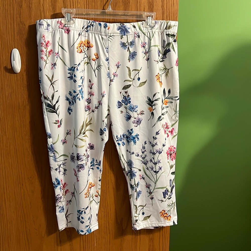 Floral Temu Capri Pants Women’s Plus 2X 4X